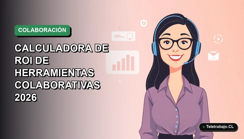 Ilustración plana corporativa de una trabajadora remota feliz junto a gráficos digitales flotantes, sobre fondo degradado suave.