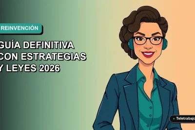 Ilustración vectorial plana de una mujer profesional chilena de 40 años, con expresión confiada, mirando hacia un futuro laboral nuevo. Fondo con degradado suave de azul verdoso a menta.