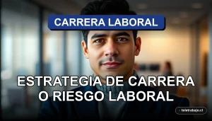 Hombre profesional chileno evaluando un cambio de trabajo en una oficina moderna