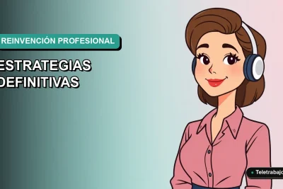 Ilustración vectorial plana de una mujer profesional de teletrabajo sonriendo, con fondo degradado azul verdoso vacío.