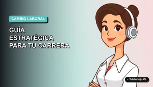 Ilustración plana corporativa de una mujer profesional con blusa blanca y peinado moderno, sobre fondo degradado azul verdoso, representando la planificación de carrera para 2026.