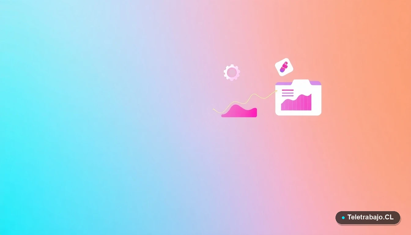 Elementos de interfaz de usuario abstractos y modernos, como gráficos y engranajes, sobre un fondo degradado de colores fríos. Concepto de tecnología y aprendizaje digital.