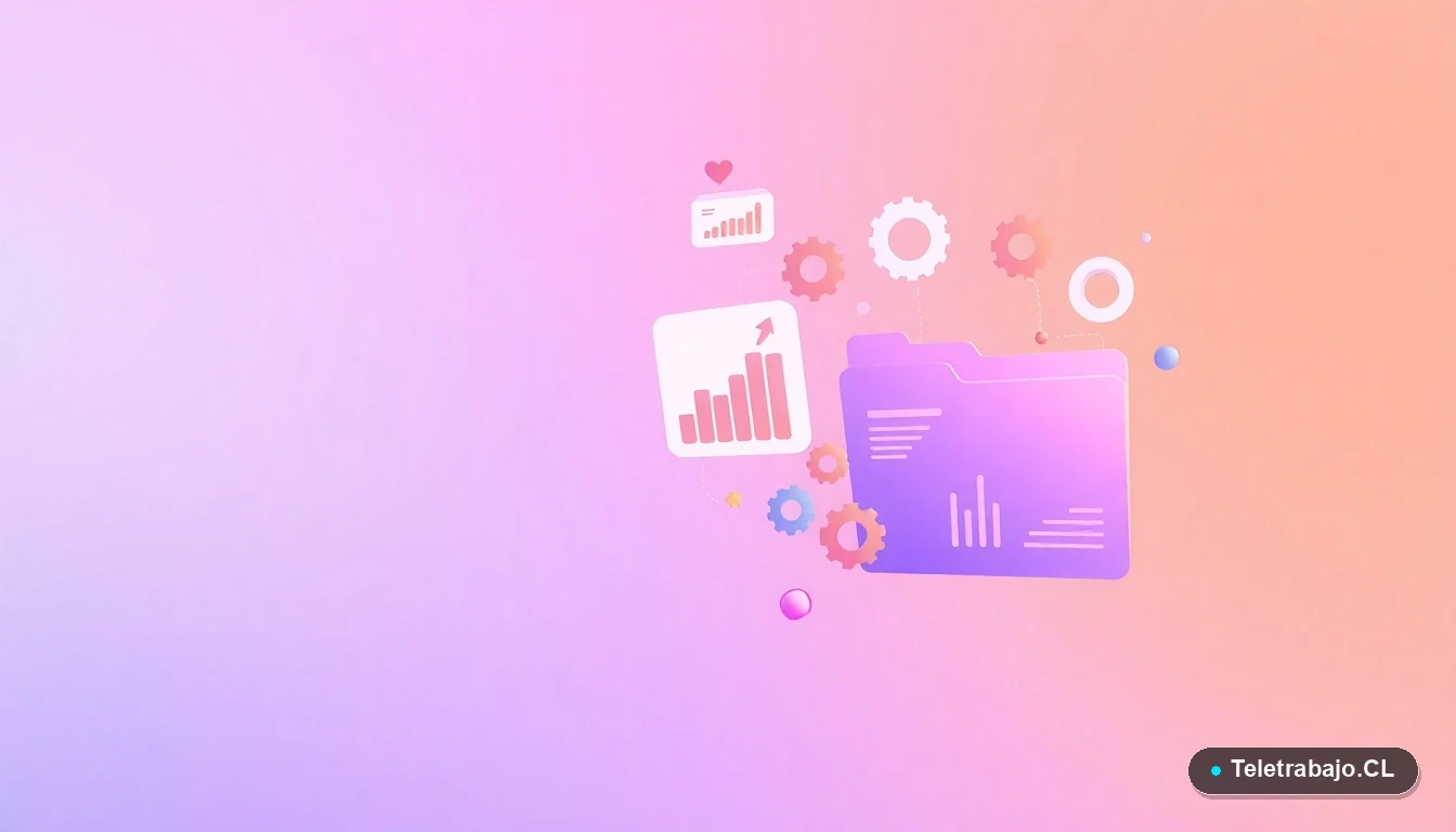 Composición abstracta de interfaz de usuario tecnológica con gráficos y iconos de electrónica, sobre fondo degradado lavanda, para artículo de capacitación SENCE.