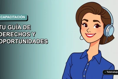 Ilustración vectorial plana de una mujer profesional chilena sonriendo, con blusa azul, sobre un fondo degradado suave. Representa capacitación laboral y desarrollo profesional.
