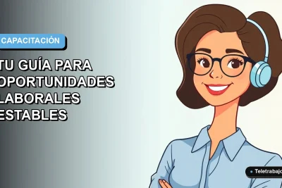 Ilustración plana vectorial de una mujer profesional con blusa azul y lentes, sonriendo, sobre un fondo degradado suave azul y blanco. Espacio negativo a la izquierda.
