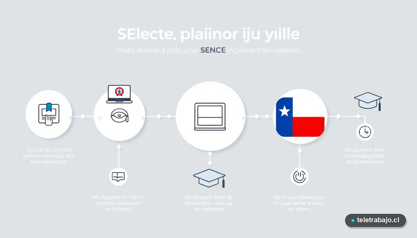 Infografía paso a paso para postular a la capacitación SENCE 2026 en Chile para el teletrabajo