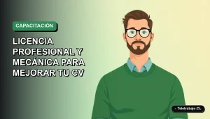 Ilustración vectorial plana de un trabajador masculino con licencia profesional, estilo Corporativo Memphis, sobre fondo degradado verde.