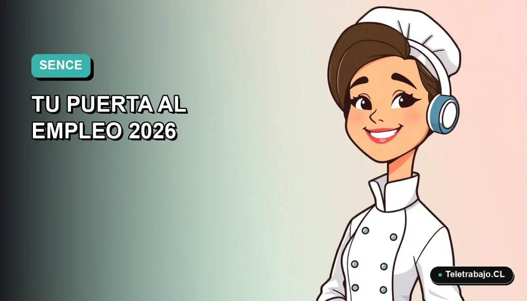 Ilustración vectorial plana de un chef profesional sonriente, con gorro y uniforme blanco, sobre fondo degradado suave en tonos teal. Espacio negativo a la izquierda.