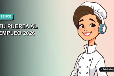 Ilustración vectorial plana de un chef profesional sonriente, con gorro y uniforme blanco, sobre fondo degradado suave en tonos teal. Espacio negativo a la izquierda.