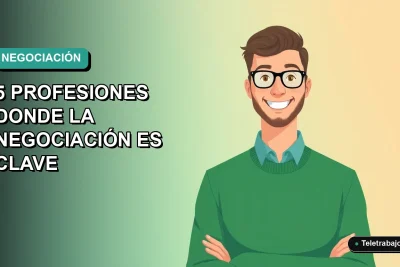 Ilustración vectorial plana de un trabajador masculino de tecnología, estilo Corporate Memphis, con suéter verde, sobre fondo degradado azul verdoso. Espacio negativo a la izquierda.