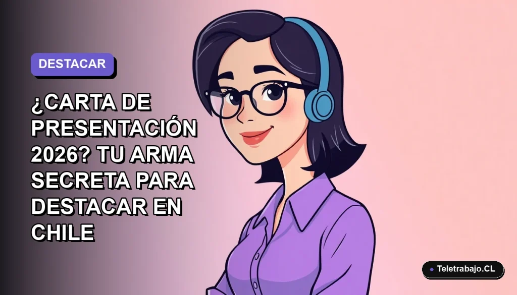 Ilustración vectorial plana de una mujer profesional chilena sonriendo, con fondo degradado lila suave, concepto de búsqueda de empleo 2026.