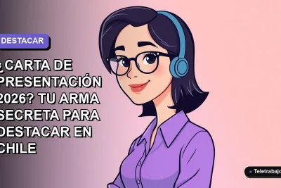 Ilustración vectorial plana de una mujer profesional chilena sonriendo, con fondo degradado lila suave, concepto de búsqueda de empleo 2026.