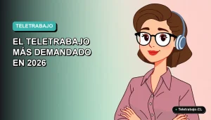 Ilustración plana vectorial de una profesional de teletrabajo, estilo Corporate Memphis, con fondo gradiente suave.