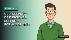 Ilustración vectorial plana de un ejecutivo masculino, Chief Experience Officer, con suéter verde y camisa, sobre fondo degradado azul verdoso. Espacio negativo a la izquierda.