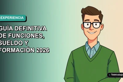 Ilustración vectorial plana de un ejecutivo masculino, Chief Experience Officer, con suéter verde y camisa, sobre fondo degradado azul verdoso. Espacio negativo a la izquierda.