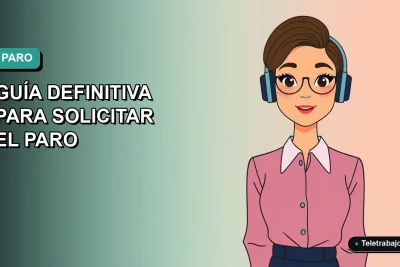 Guía ilustrada para solicitar la cita previa del SEPE para el paro, estilo vectorial moderno.