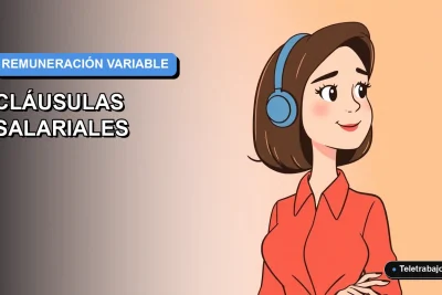 Ilustración vectorial plana de estilo Corporate Memphis de una profesional chilena revisando un documento legal sobre remuneración variable y SMI.