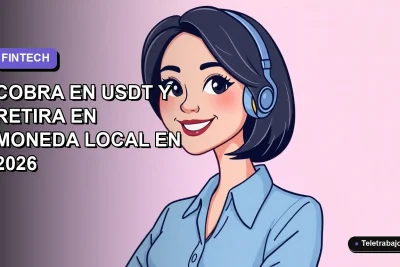 Ilustración vectorial plana de una mujer profesional de tecnología con blusa azul y cabello castaño, sonriendo, sobre un fondo degradado suave de lavanda a lila. Espacio negativo a la izquierda.