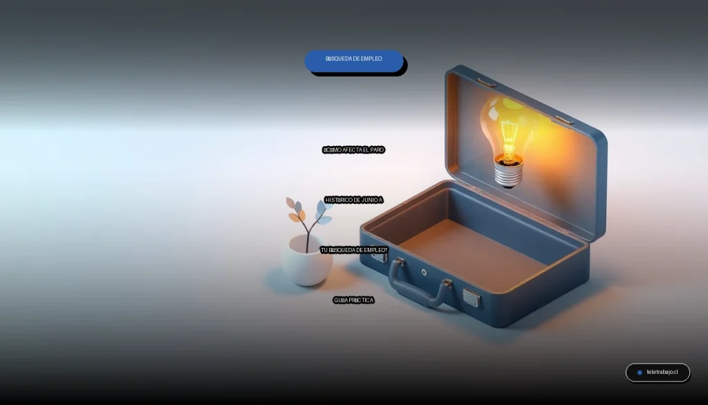 Guía práctica para buscar trabajo durante un período de alto desempleo, con elementos visuales corporativos abstractos.
