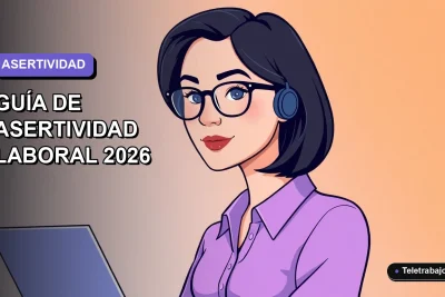 Ilustración plana corporativa de una mujer profesional chilena con expresión asertiva, fondo degradado lavanda vacío, estilo Corporate Memphis.