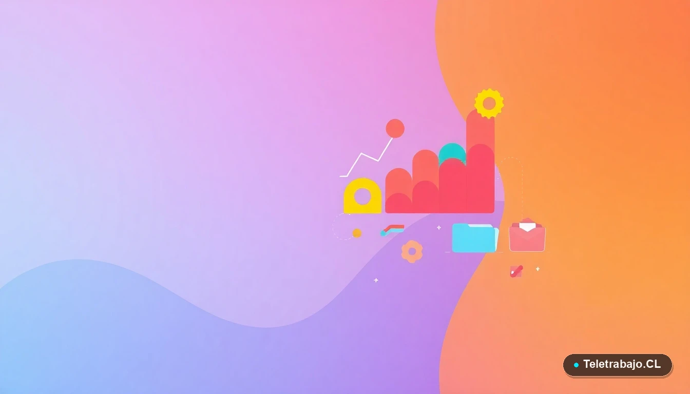 Composición abstracta de interfaz de usuario tecnológica con gráficos y engranajes flotantes, fondo degradado azul vacío, ilustración vectorial plana moderna.