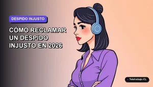 Ilustración vectorial plana de una trabajadora de tecnología con expresión decidida, sobre fondo degradado lila suave.