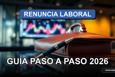 Carta de renuncia formal sobre un escritorio ejecutivo en Chile, guía paso a paso 2026