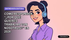 Ilustración plana corporativa de una mujer profesional de teletrabajo sonriendo, con fondo degradado lavanda vacío.