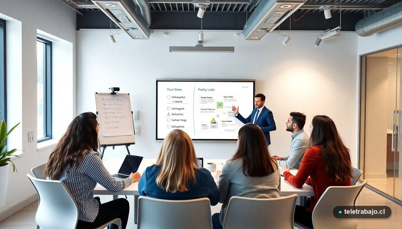 Equipo chileno colaborando en un ambiente laboral positivo y sin miedo, rompiendo la cultura del miedo