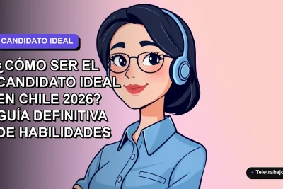Ilustración plana vectorial de una mujer profesional chilena con blusa azul y corte de pelo moderno, sobre fondo degradado lila y blanco, concepto de habilidades para elecciones 2026.