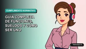 Oficial de cumplimiento normativo en Chile, ilustración vectorial plana estilo corporativo moderno, fondo con gradiente suave.
