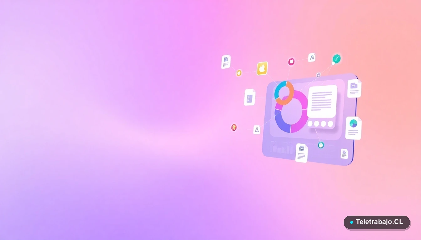 Elementos abstractos de interfaz de usuario tecnológica, como gráficos y iconos, representando la comunicación de datos en reuniones.