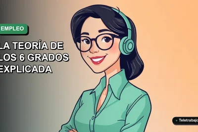 Ilustración plana corporativa de una mujer profesional chilena sonriente, con fondo degradado verde azulado, concepto de networking y búsqueda de trabajo.