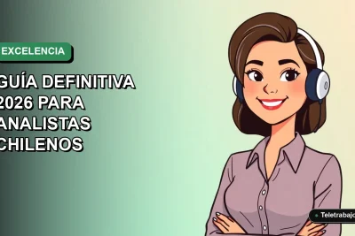 Ilustración vectorial plana de una analista chilena moderna sonriendo, con fondo de gradiente azul y verde. Representa la guía definitiva para consolidar datos en Excel en 2026.
