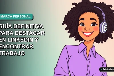 Ilustración plana de mujer profesional chilena sonriendo, con fondo degradado azul verdoso, concepto de marca personal y búsqueda de empleo en LinkedIn para 2026.