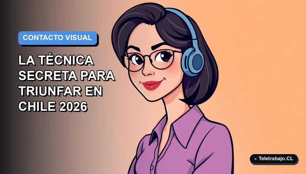 Ilustración plana vectorial de una mujer profesional chilena con expresión confiada, mirando directamente al espectador. Fondo con gradiente suave azul y gris, espacio negativo amplio a la izquierda.