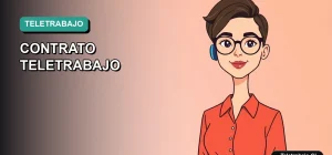 Ilustración vectorial plana de estilo Corporate Memphis para blog sobre contrato de teletrabajo en Chile, guía legal modelo DT 2026.