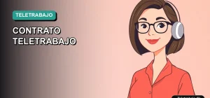 Ilustración vectorial plana y moderna de una mujer chilena trabajando remotamente en Canadá, con fondo degradado suave. Concepto de teletrabajo internacional.
