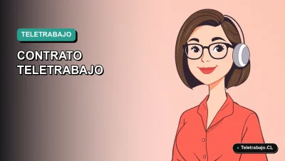 Ilustración vectorial plana y moderna de una mujer chilena trabajando remotamente en Canadá, con fondo degradado suave. Concepto de teletrabajo internacional.