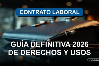 Guía visual sobre el Contrato Fijo Discontinuo en Chile, derechos laborales y marco legal representado por elementos corporativos de lujo.