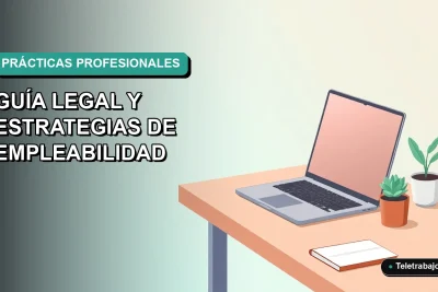 Guía legal ilustrada sobre contratos de práctica y formación para jóvenes profesionales en Chile 2026, estilo corporativo moderno.