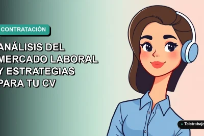Ilustración vectorial plana de una mujer profesional chilena con blusa azul, representando el análisis de contratos indefinidos y estrategias de CV para el mercado laboral del 2026.