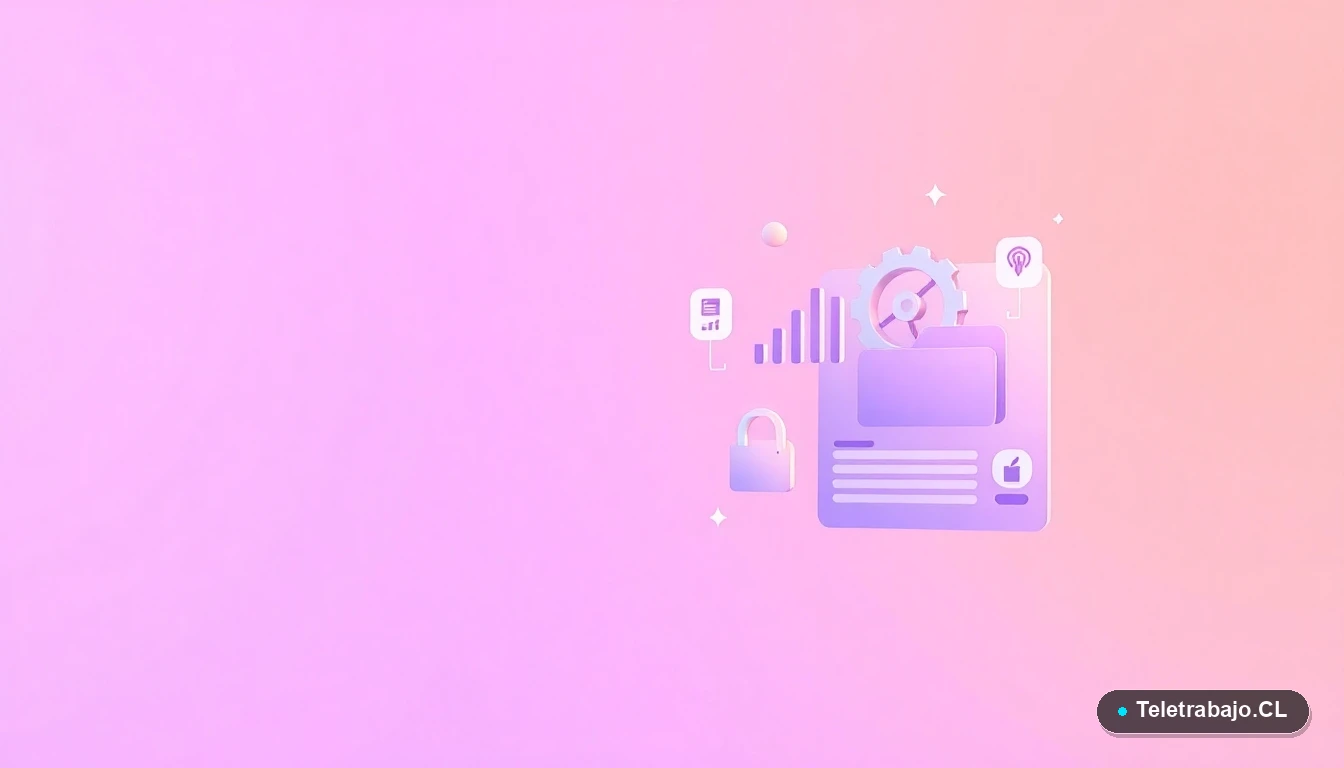 Composición abstracta de interfaz de usuario con gráficos flotantes y engranajes, representando conceptos de análisis de mercado y estrategia profesional.