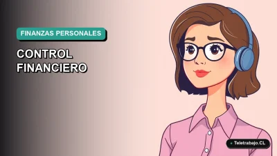 Ilustración vectorial plana de estilo premium de una mujer profesional chilena trabajando remotamente, con fondo degradado suave, para artículo sobre planificación financiera post renuncia.