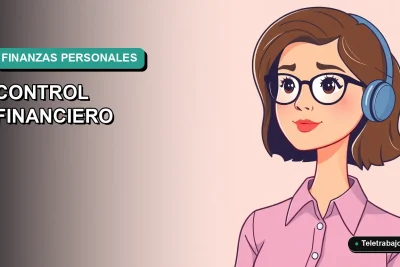 Ilustración vectorial plana de estilo premium de una mujer profesional chilena trabajando remotamente, con fondo degradado suave, para artículo sobre planificación financiera post renuncia.