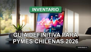 Guía de control de inventario en Excel para pequeñas y medianas empresas chilenas en oficina moderna.