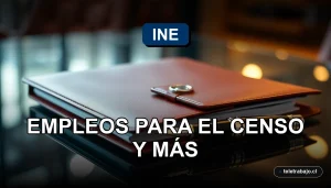 Oficina moderna con elementos de trabajo para el Censo 2026 del INE en Chile