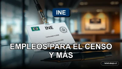 Convocatoria de empleo INE 2026 para trabajos del censo en México, objetos profesionales sobre escritorio de vidrio.