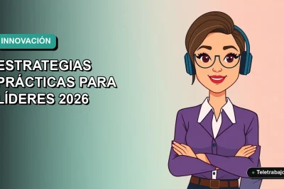 Ilustración vectorial plana de líder de equipo chilena moderna, estilo Corporate Memphis, con fondo degradado azul verdoso.