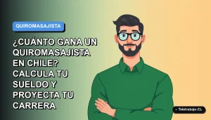 Ilustración plana vectorial de un hombre trabajando en su computador portátil, con fondo degradado azul, representando a un profesional calculando sus proyecciones salariales.